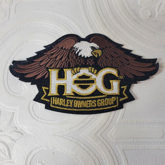 Harley-Davidson Other - Embroidered Patch Harley Davidson Owners Group HOG Eagle‎ Gold Motorcycle 4.5"